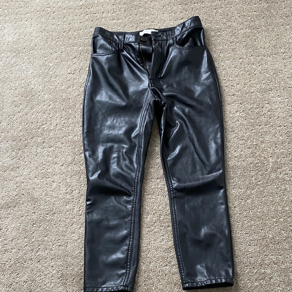 Abercrombie & Fitch Brown High Rise Leather Pants
